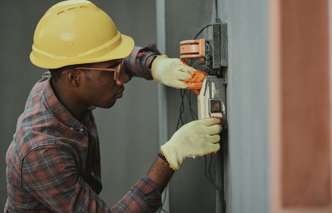 Site worker in personal protective equipment